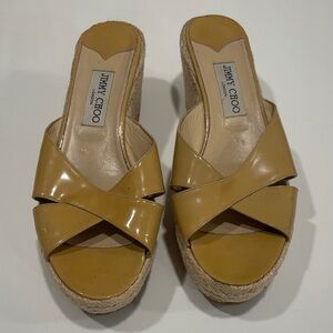Jimmy Choo Mustard Wedge Sandals